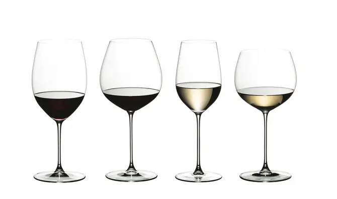 Riedel glasses in a line
