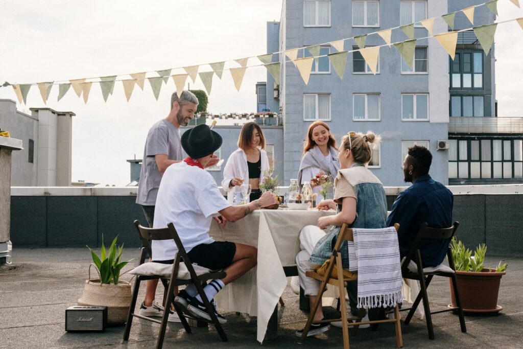 People Sitting on Chairs, brunch attire for men